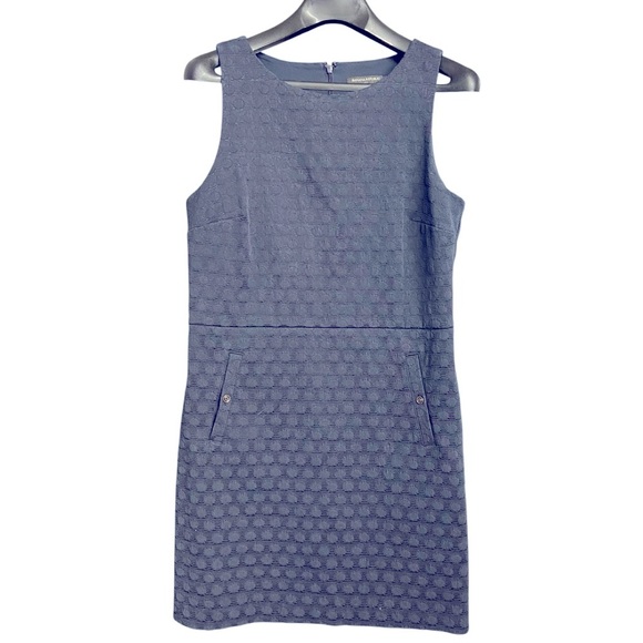 Banana Republic Textured Sleeveless Sheath Dress Size 12 Navy Career Classic - Picture 11 of 11